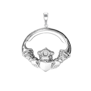 Large Claddagh Charm in Sterling Silver (35 x 30mm)