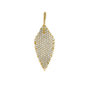 Thin Leaf Charm in Sterling Silver with CZ's (36 x 13mm)