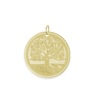 Circle with Tree Circle Charm in Sterling Silver (32 x 27mm)