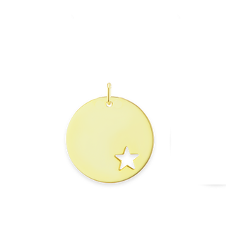 Circle with Star Cut Out Charm (22 x 20mm)