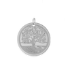 Circle with Tree Circle Charm in Sterling Silver (32 x 27mm)