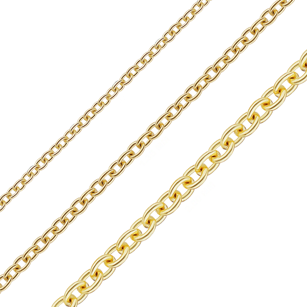 Bulk / Spooled Medium Round Cable Chain in 10K Yellow Gold (0.95 mm - 2.00 mm)