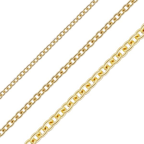 Bulk / Spooled Medium Round Cable Chain in 10K Yellow Gold (1.05 mm - 2.00 mm)