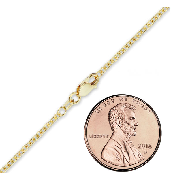 Finished Medium Round Cable Necklace in 10K Yellow Gold (1.05 mm - 2.00 mm)