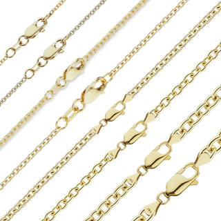 Finished Medium Round Cable Necklace in 14K Yellow Gold (0.95 mm - 4.05 mm)