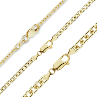 Finished Medium Round Cable Bracelet in 18K Yellow Gold (1.35 mm - 3.25 mm)