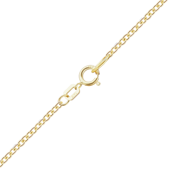 Finished Medium Round Cable Necklace with Spring Ring in 14K Yellow Gold (1.05 mm)