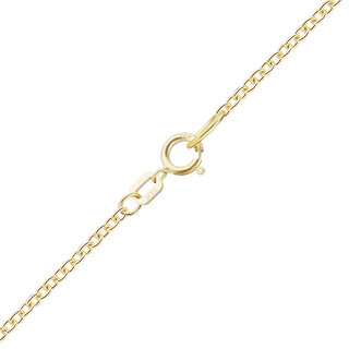 Finished Medium Round Cable Necklace with Spring Ring in 14K Yellow Gold (1.05 mm)