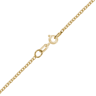 Finished Medium Round Cable Necklace with Spring Ring in 14K Yellow Gold (1.05 mm)