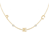 Initial and Gemstone Bracelet (Horizontal) in 14K Yellow Gold