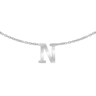 Hanging Initial Necklace in 14K White Gold (18" Chain)