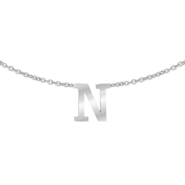 Hanging Initial Necklace in 14K White Gold (18" Chain)