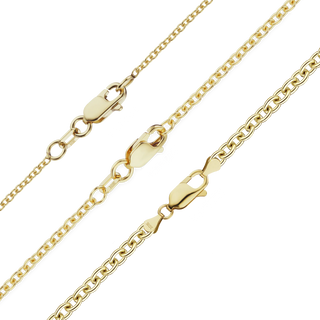 Finished Medium Round Cable Necklace in 10K Yellow Gold (1.05 mm - 2.00 mm)