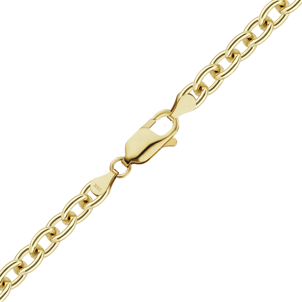 Finished Medium Round Cable Anklet in 18K Yellow Gold (1.35 mm - 3.25 mm)