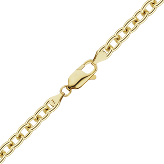Finished Medium Round Cable Anklet in 14K Yellow Gold (1.05 mm - 4.05 mm)