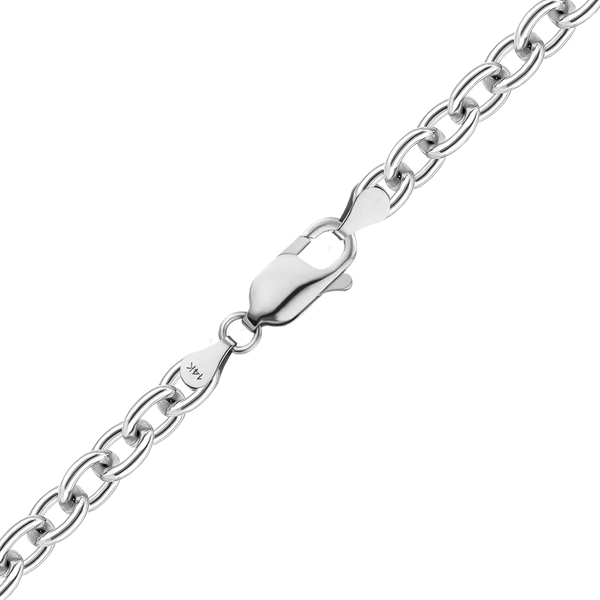 Finished Medium Round Cable Necklace in 14K White Gold (1.05 mm - 3.25 mm)