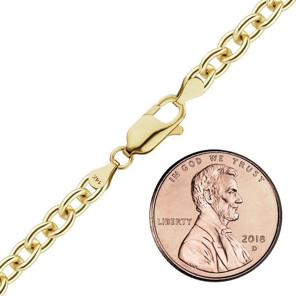 Finished Medium Round Cable Bracelet in 14K Yellow Gold (1.05 mm - 4.05 mm)