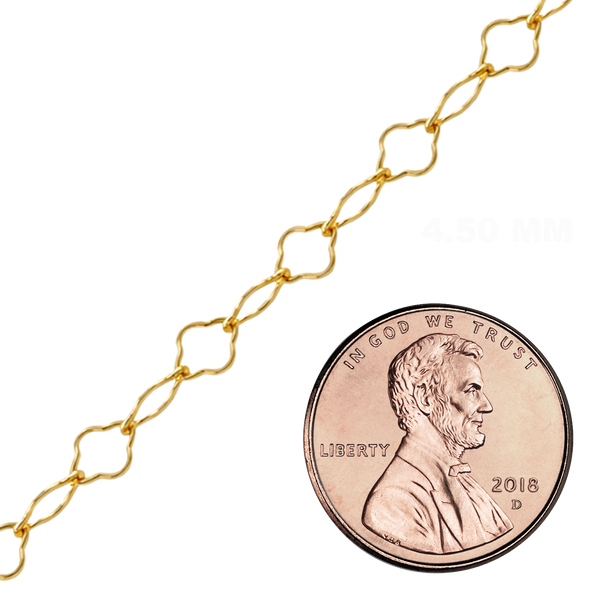 Bulk / Spooled Clover Chain in 14K Gold-Filled (4.50 mm - 4.90 mm)