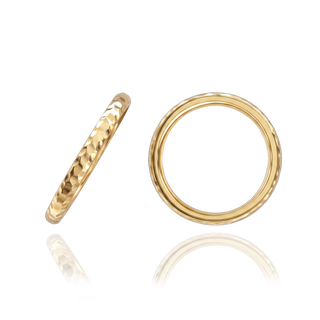 14K Yellow Gold Hammered Comfort Fit Wedding Bands (2.0 mm - 4.0 mm)