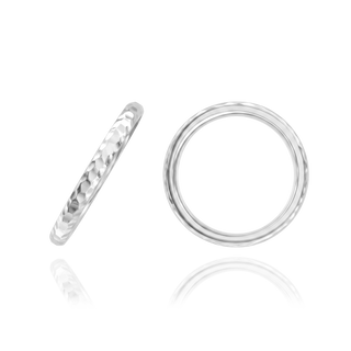 14K White Gold Hammered Comfort Fit Wedding Bands (2.0 mm - 4.0 mm)