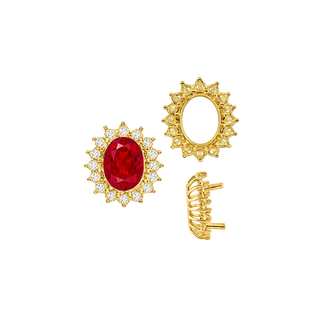 Oval Cluster Tops (12-16 Side Stones | 6.00 x 4.00 mm - 10.00 x 8.00 mm)