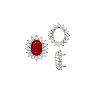 Oval Cluster Tops (12-16 Side Stones | 6.00 x 4.00 mm - 10.00 x 8.00 mm)