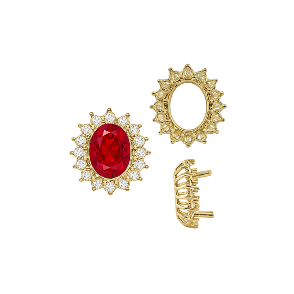 Oval Cluster Tops (12-16 Side Stones | 6.00 x 4.00 mm - 10.00 x 8.00 mm)
