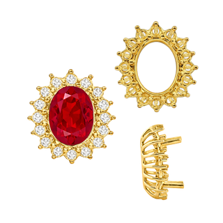 Oval Cluster Tops (12-16 Side Stones | 6.00 x 4.00 mm - 10.00 x 8.00 mm)