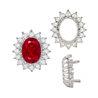 Oval Cluster Tops (12-16 Side Stones | 6.00 x 4.00 mm - 10.00 x 8.00 mm)