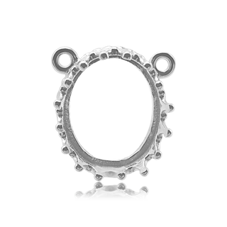 Oval Gallery Wire Bezel in Sterling Silver (8.00 x 6.00 mm - 10.00 x 8.00 mm)