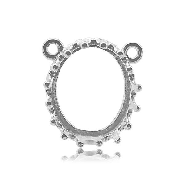 Oval Gallery Wire Bezel in Sterling Silver (8.00 x 6.00 mm - 10.00 x 8.00 mm)