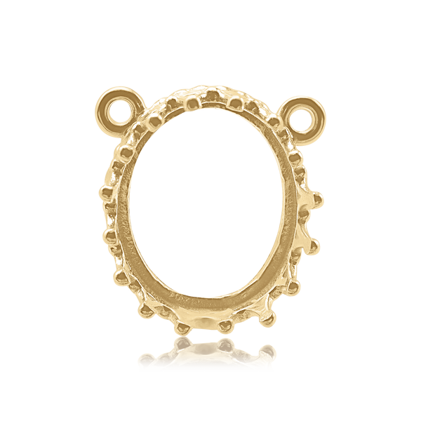 Oval Gallery Wire Bezel in 14K Gold (8.00 x 6.00 mm - 10.00 x 8.00 mm)