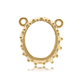 Oval Gallery Wire Bezel in 14K Gold (8.00 x 6.00 mm - 10.00 x 8.00 mm)