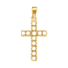 14K Gold Classic Cross 12 Stone Pendant Mounting (27 x 12 mm)