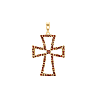Sterling Silver Cross Pattée Pendant with Cubic Zirconia (33 x 20 mm)