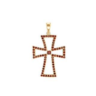 Sterling Silver Cross Pattée Pendant with Cubic Zirconia (33 x 20 mm)