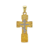 Sterling Silver Two-Tone Orthodox Cross and Crucifix Pendant (33 x 14 mm)