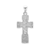 Sterling Silver Two-Tone Orthodox Cross and Crucifix Pendant (33 x 14 mm)