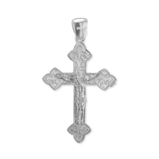 Sterling Silver Trefoil Crucifix Pendant (42 x 25 mm)