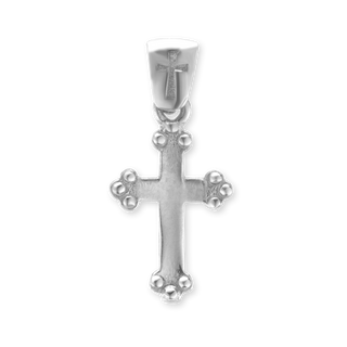 Sterling Silver Budded Cross Pendant (24 x 12 mm)