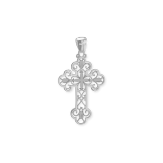 Sterling Silver Filigree Cross Pendant (44 x 24 mm)