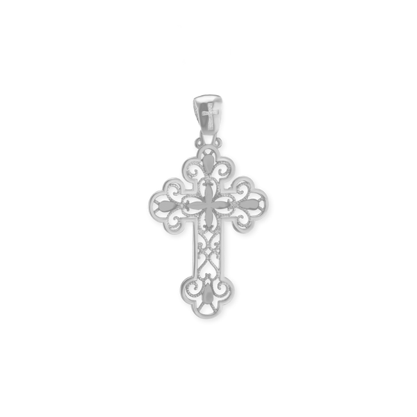 Sterling Silver Filigree Cross Pendant (44 x 24 mm)