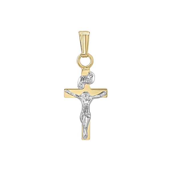 Gold-Filled Two-Tone Crucifix Medallion (3/8 inch - 3/4 inch)