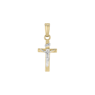 Gold-Filled Two-Tone Crucifix Medallion (3/8 inch - 3/4 inch)