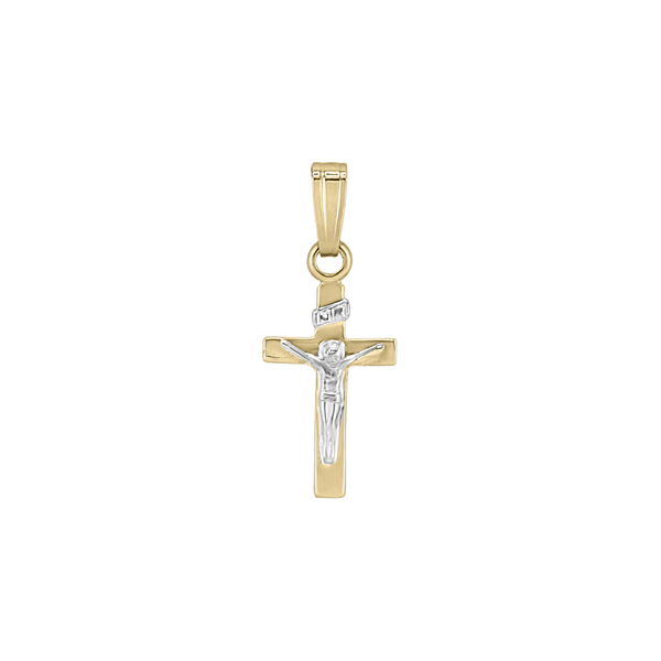 Gold-Filled Two-Tone Crucifix Medallion (3/8 inch - 3/4 inch)