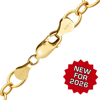 Finished Alternating Round Link Cable Bracelet in 14K Gold-Filled (7.30 mm)