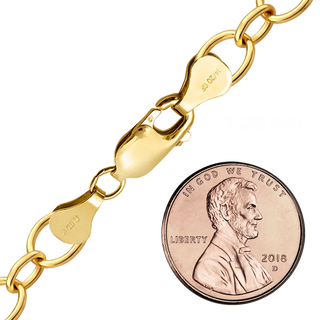 Finished Alternating Round Link Cable Anklet in 14K Gold-Filled (7.30 mm)