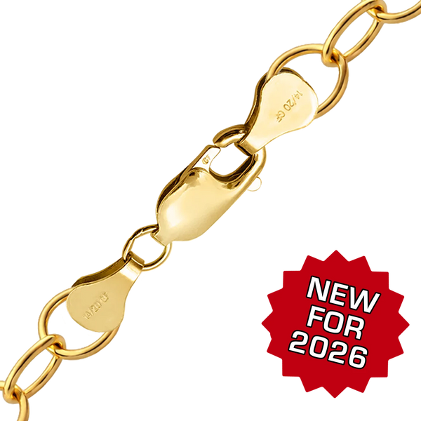 Finished Round Link Cable Bracelet in 14K Gold-Filled (7.30 mm)