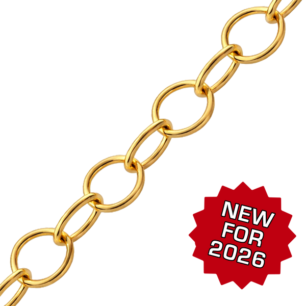 Bulk / Spooled Round Link Cable Chain in 14K Gold-Filled (7.30 mm)