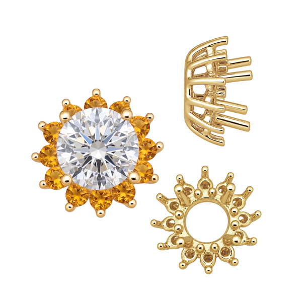 Round Cluster Tops (8-12 Side Stones | 4.00 mm - 7.00 mm)